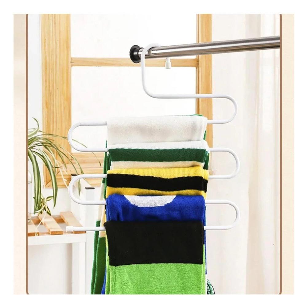 Soporte Multifuncional Tipo S Organizador Vertical para Ropa Blanco Pro YPapel Regalo