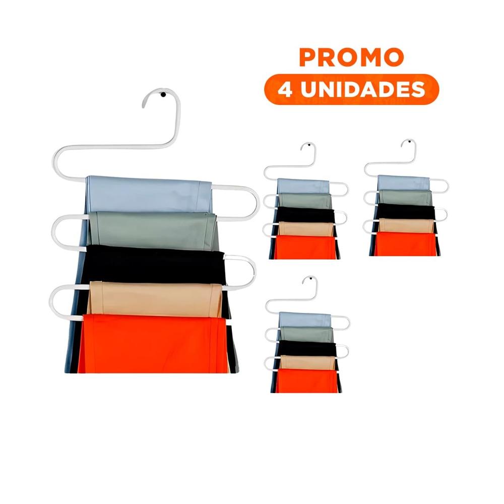 Pack4 Modulo Multifuncional Tipo S Soporte Practico para Ropa Blanco Max YRegalo Sticker