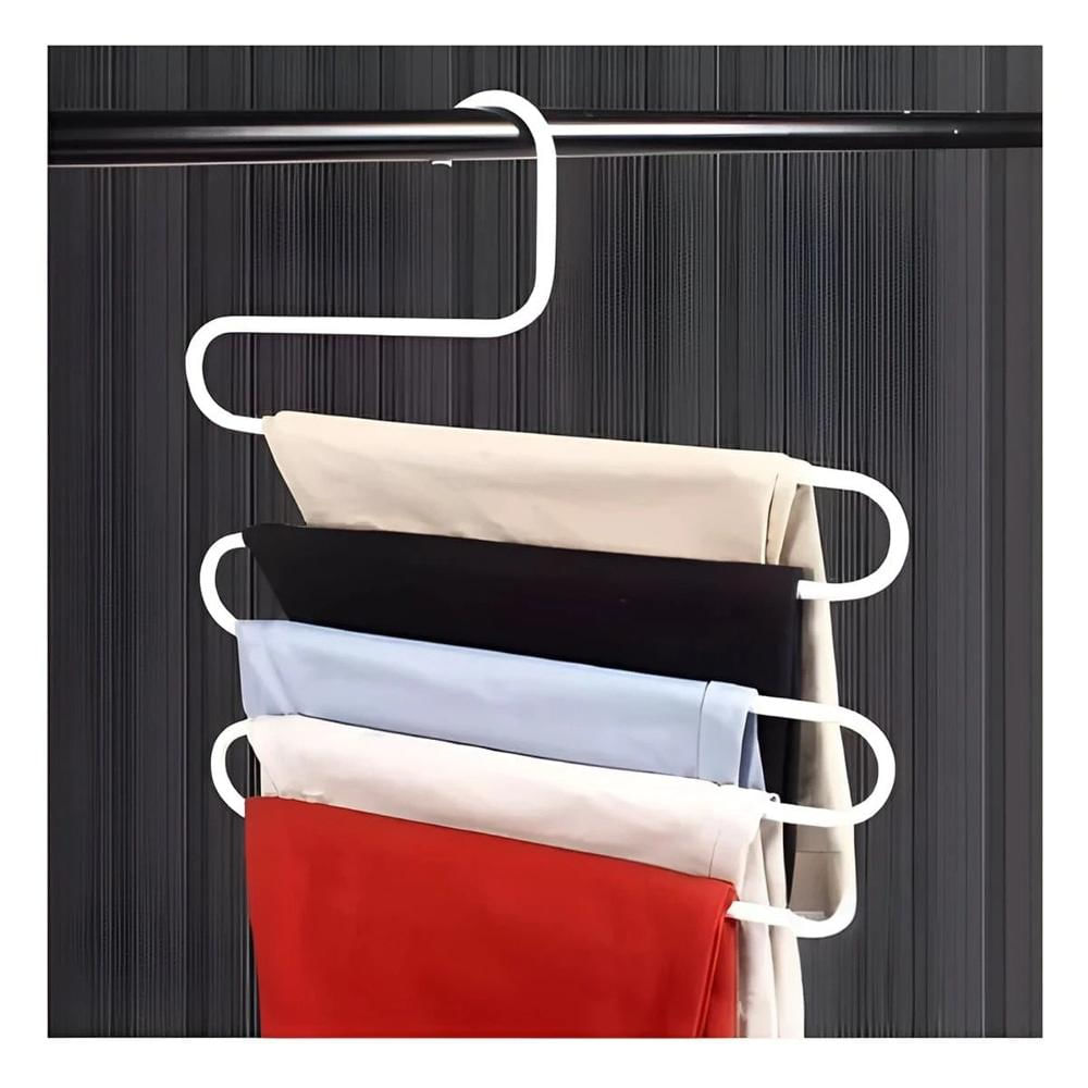 Pack2 Base Multifuncional Tipo S Soporte Firme para Ropa Blanco Hogar Max