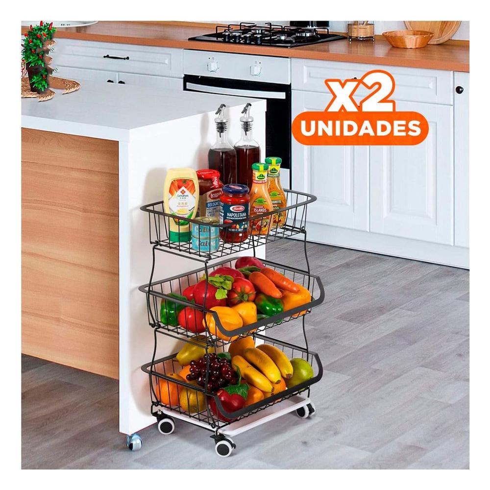 Pack2 Modulo de 3 Niveles para Cocina en Acero Uso Diario Organizado YRegalo Sticker