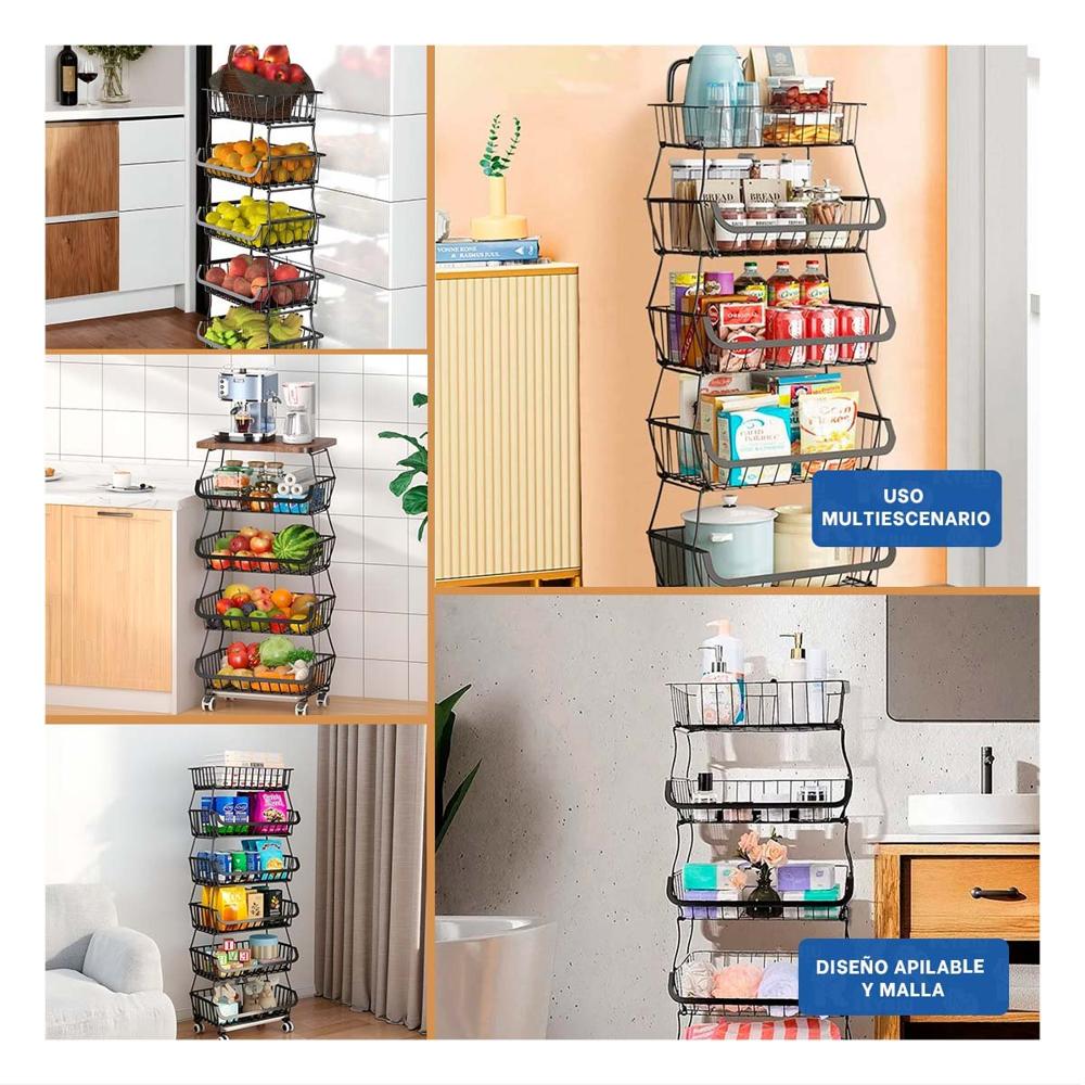 Estante Multiusos de Acero Color Negro con Diseño Moderno para Colocarlo en su Hogar