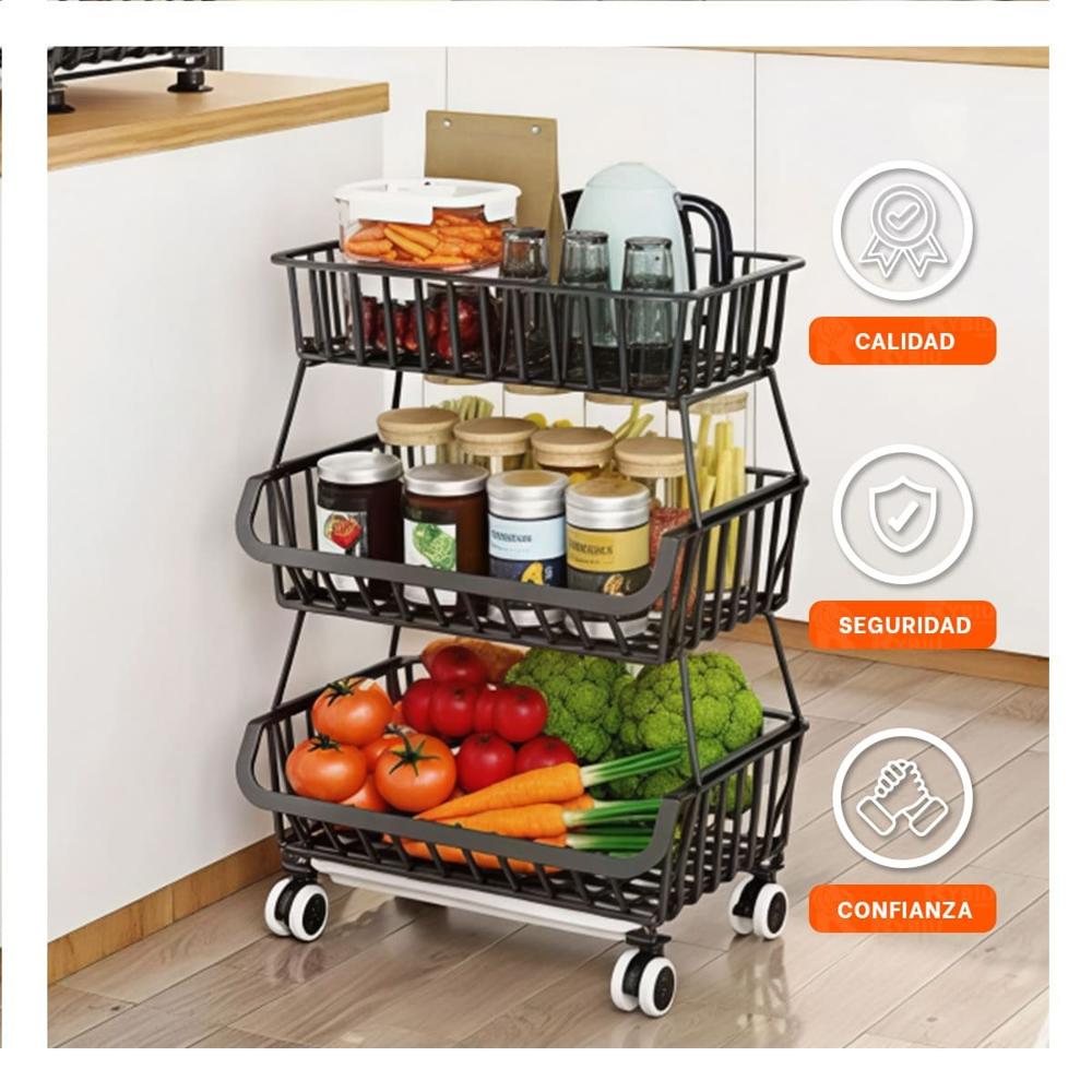 Organizador de 3 Niveles para Cocina en Acero Diseno Funcional YPapel Regalo