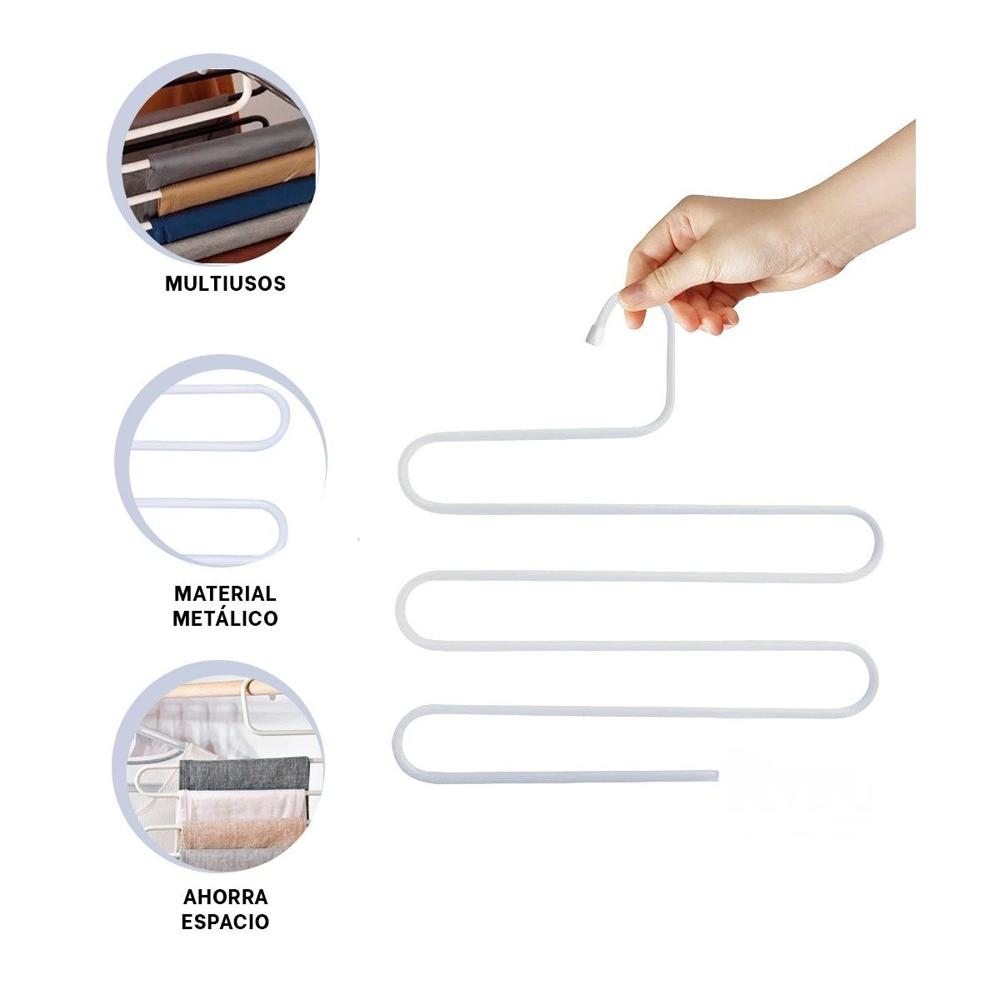 Soporte Multifuncional Tipo S Estructura Firme para Ropa Blanco Top YLigas Regalo