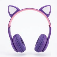 Audifono MZ47 Plegable Auriculares Estereo Inalambricos con LED Morado