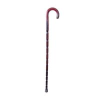 Bastón Curvo de Madera 91cm con Mango Ergonómico y Punta Antideslizante