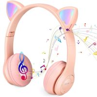 Audifono MZ47 Plegable Auriculares Estereo Inalambricos con LED Rosa