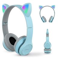 Audifono MZ47 Plegable Auriculares Estereo Inalambricos con LED Celeste