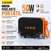 Parlante Bluetooth LIDIMI LD-S857 50W 10000mAh IPX6 TWS Power Bank