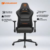 SILLA GAMING ARMOR ONE V2 GRAY F TEJIDO RECLINA 155 VERSATILIDAD COMFORT RESPALDO ALTO TAPIZADO