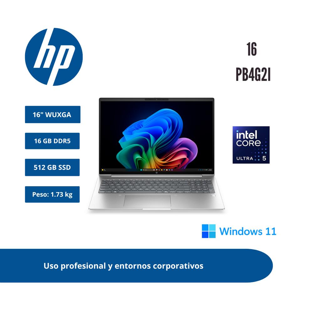 LAPTOP HP 16 WUXGA IPS CORE ULTRA 5 325 16GB DDR5 512GB SSD PIKE SILVER WINDOWS 11 PRO