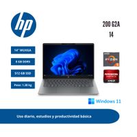 LAPTOP HP 200 G2A 14 WUXGA IPS RYZEN 5 220 8GB DDR5 512GB SSD WINDOWS 11 PRO