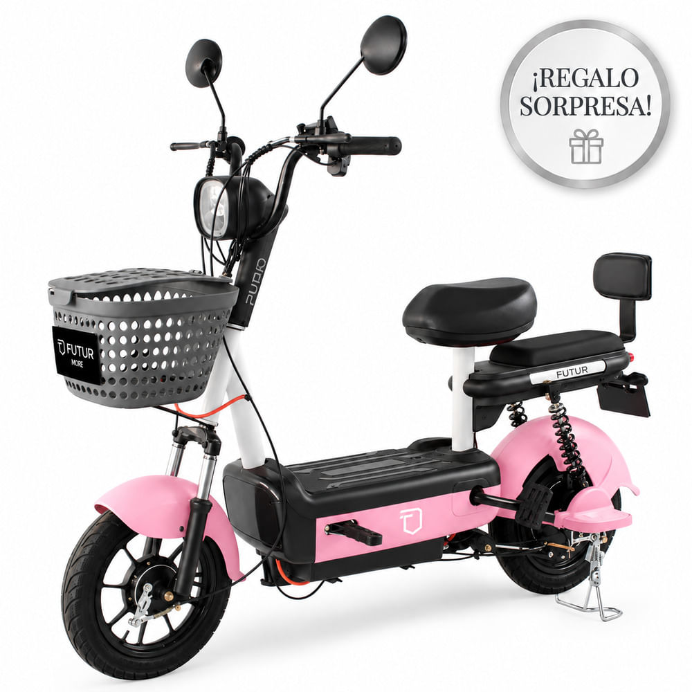 Bicimoto Electrica Futur Zyro Rosado Mate - Batería extraíble
