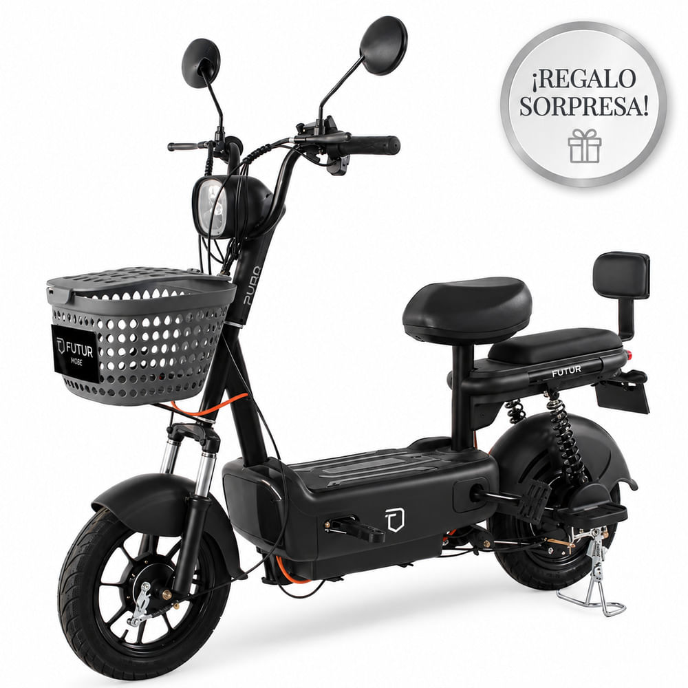Bicimoto Electrica Futur Zyro Negro Mate - Batería Extraíble