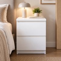 Velador Iris 2 Cajones Ventitas Home Color Blanco
