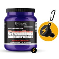 Creatina Ultimate Nutrition 1kg y scoop Monohidratada Micronizada y Portasuplementos