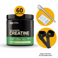 Creatina Optimum Nutrition 300gr con scoop y antihumedad Monohidratada Micronizada y Straps
