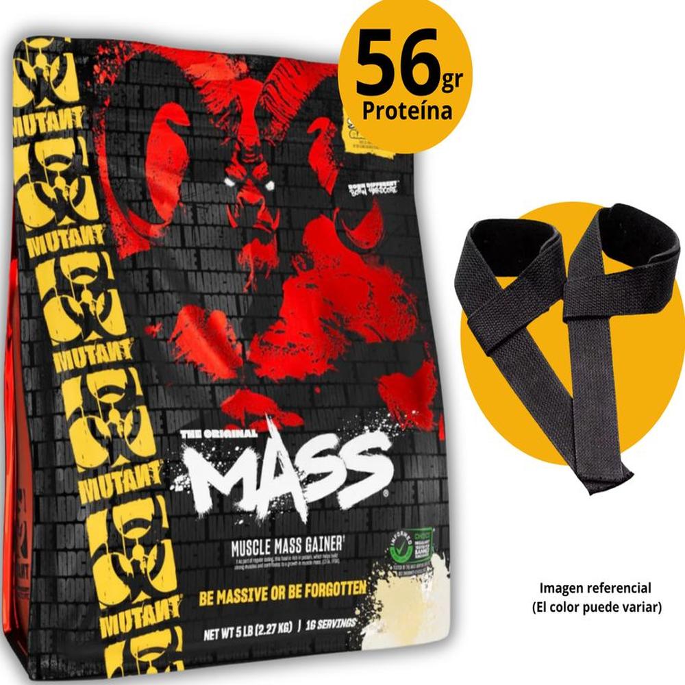 MUTANT MASS DE 5LB VAINILLA + STRAPS - GANADOR MASA