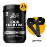 Creatina Platinum Muscletech 400gr y scoop Monohidratada Micronizada y Straps