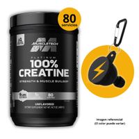 Creatina Platinum Muscletech 400gr y scoop Monohidratada Micronizada y Portasuplementos