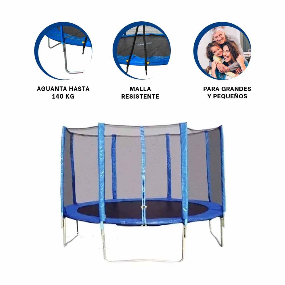 Trampolin Infantil 305X253CM de Base Estable para Saltos muy Seguros Y Ligas Regalo