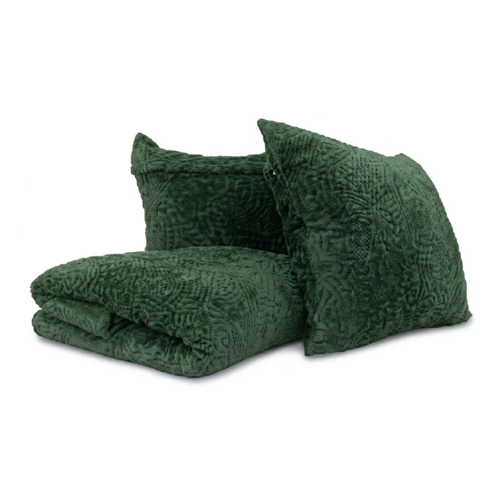 Manta Brick Blancket Microfibra Confort / Verde Arlin