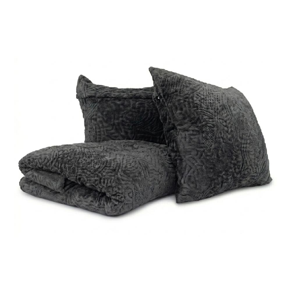 Manta Brick Blancket Microfibra Confort / Gris Arlin