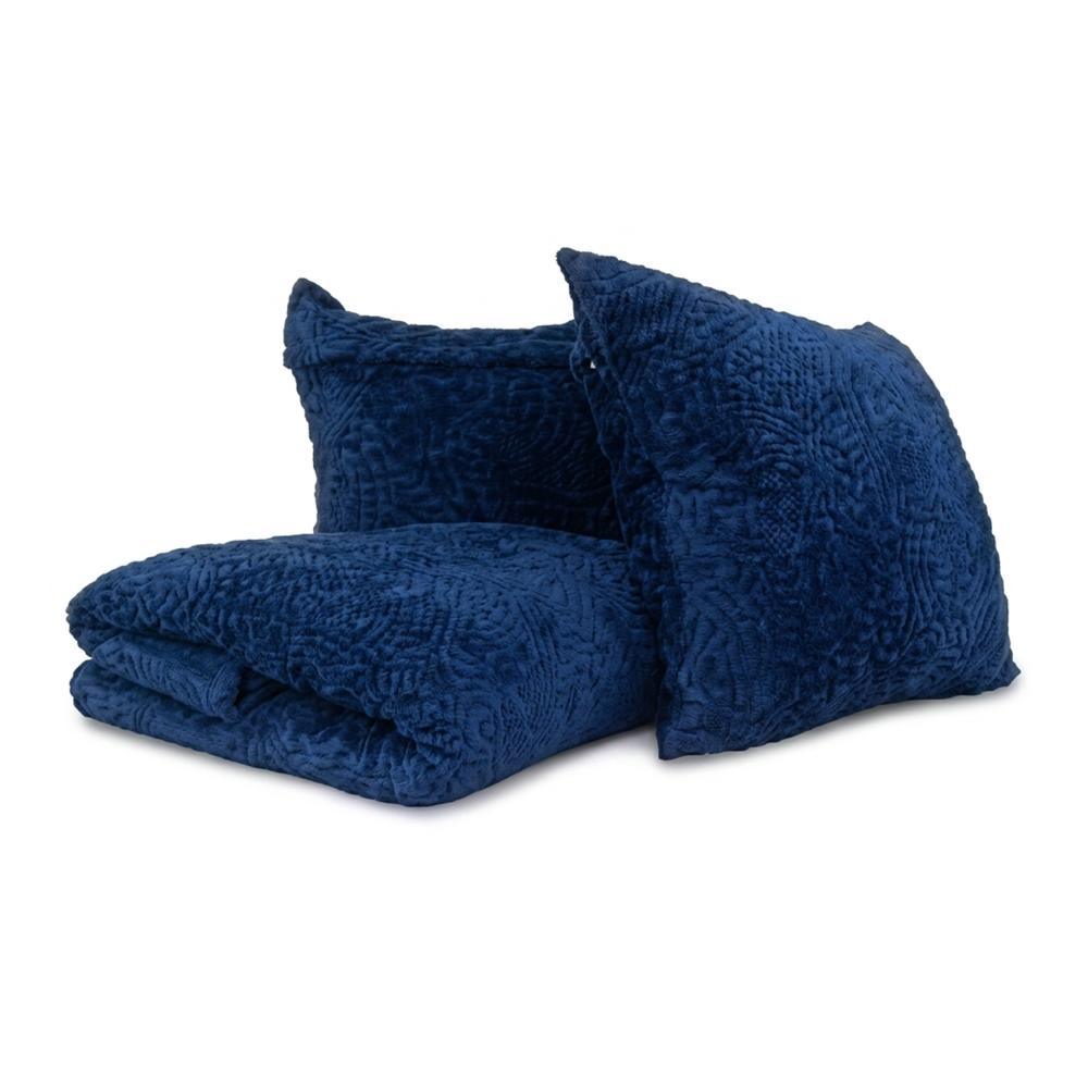 Manta Brick Blancket Microfibra Confort / Azul Arlin