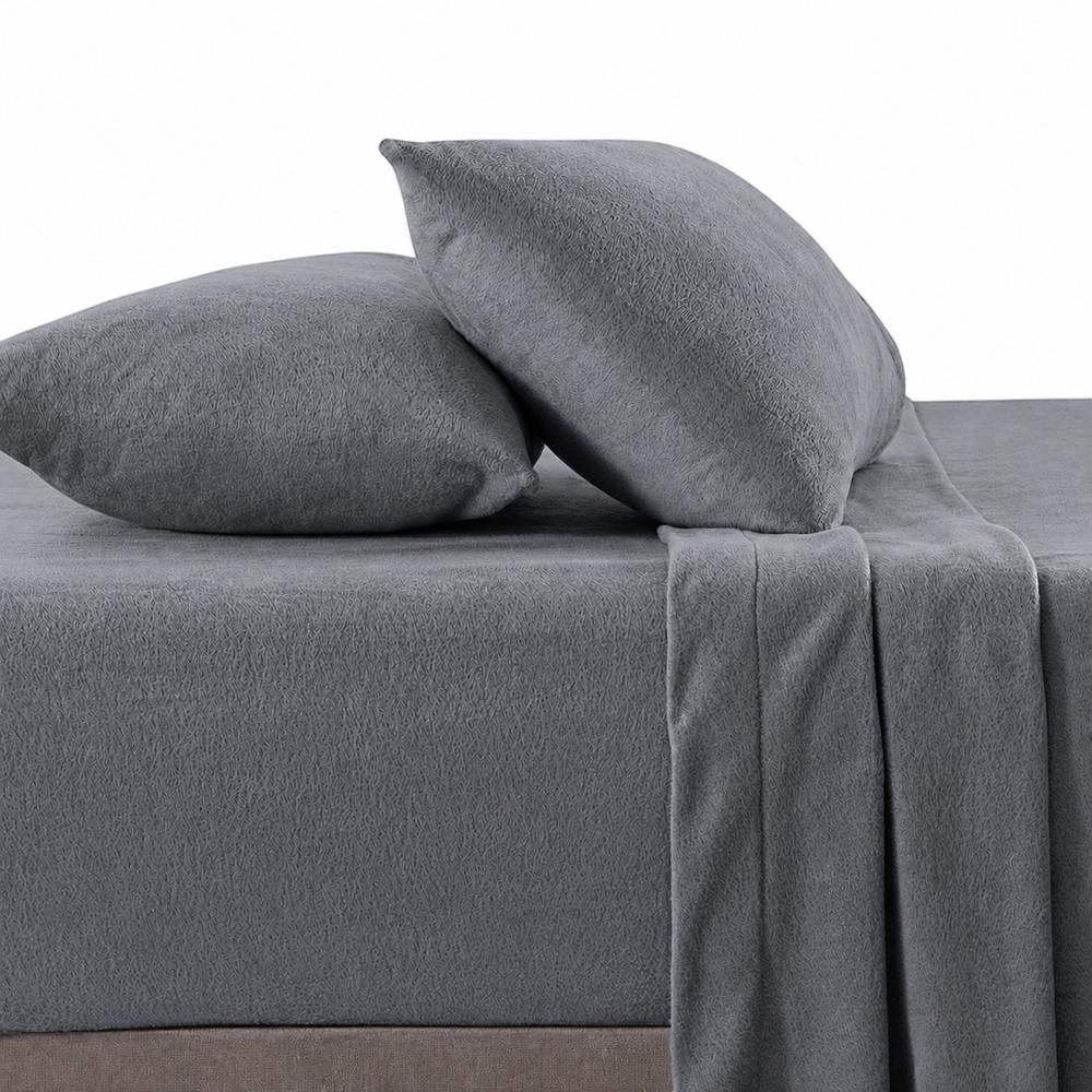 Juego De Sábanas 230 GR Polar Confort - Plomo Arlin 2 Plazas
