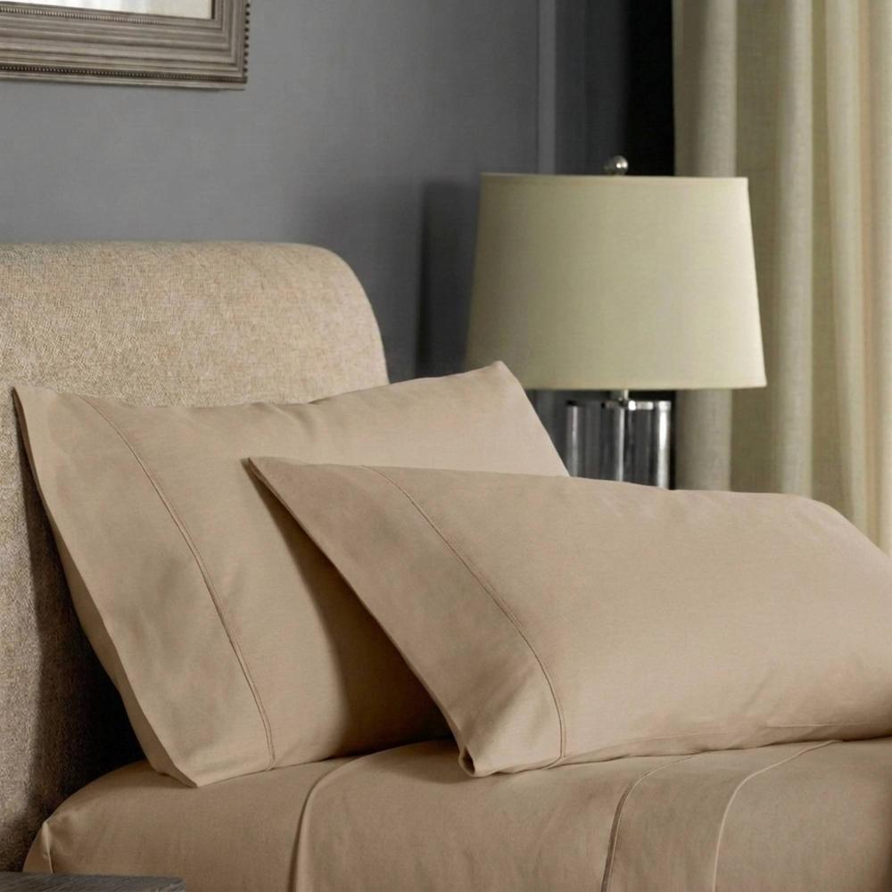 Juego De Sábanas 220 Hilos Algodón Deluxe - Beige Arlin Queen