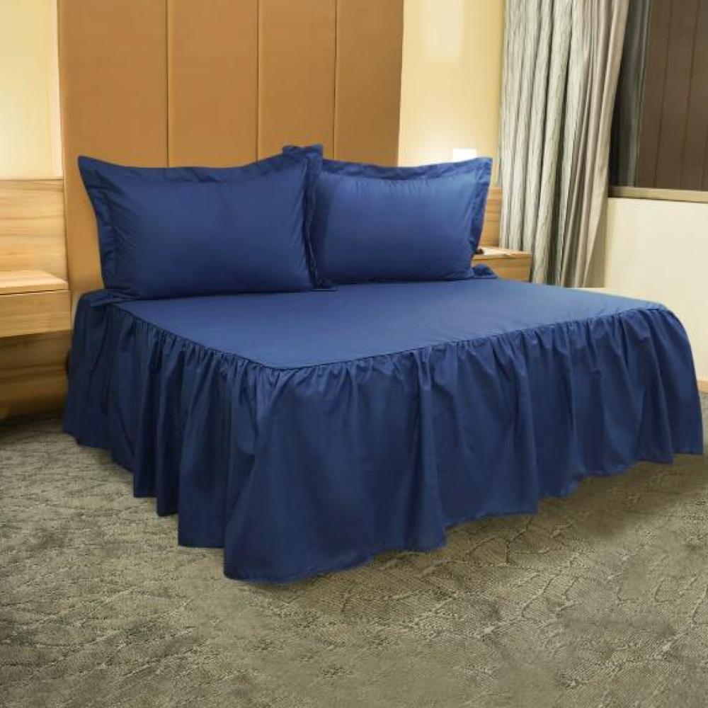 Juego De Sábanas Cool 150 Hilos Cotton Confort - Azul Arlin King
