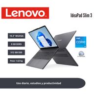 LAPTOP LENOVO IDEAPAD SLIM 3 15.3 WUXGA IPS CORE i5-13420H 8GB DDR5 512GB SSD LUNA GREY 83K101LTLM