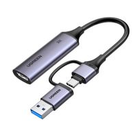 Tarjeta Capturadora de Video USB-C y USB-A UGREEN CM629 HDMI a 2K 30Hz 1080P 60FPS Aluminio OBS