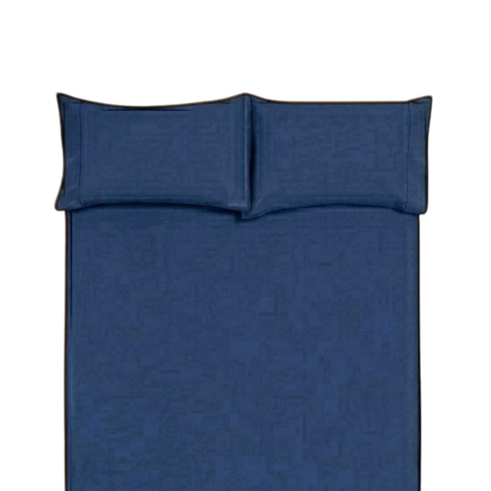 Juego De Sábanas 150 Hilos Algodón Confort - Azul Arlin Queen