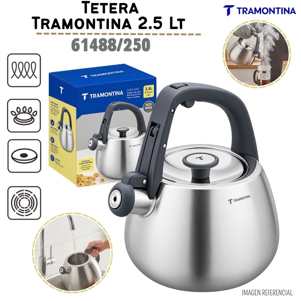 Tetera Tramontina de Acero Inoxidable 2.5 Lt - 61488-250