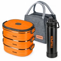 Truper Lonchera Térmica 3 Niveles Con Termo Acero 700ml