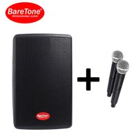 Parlante Activo Baretone MAX-10HE 10' 150W con 2 Micrófonos Inalambricos UHF y Bateria