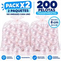 Pack x2 - 200 Pelotas Transparentes para piscina de pelotas - Tipo 4