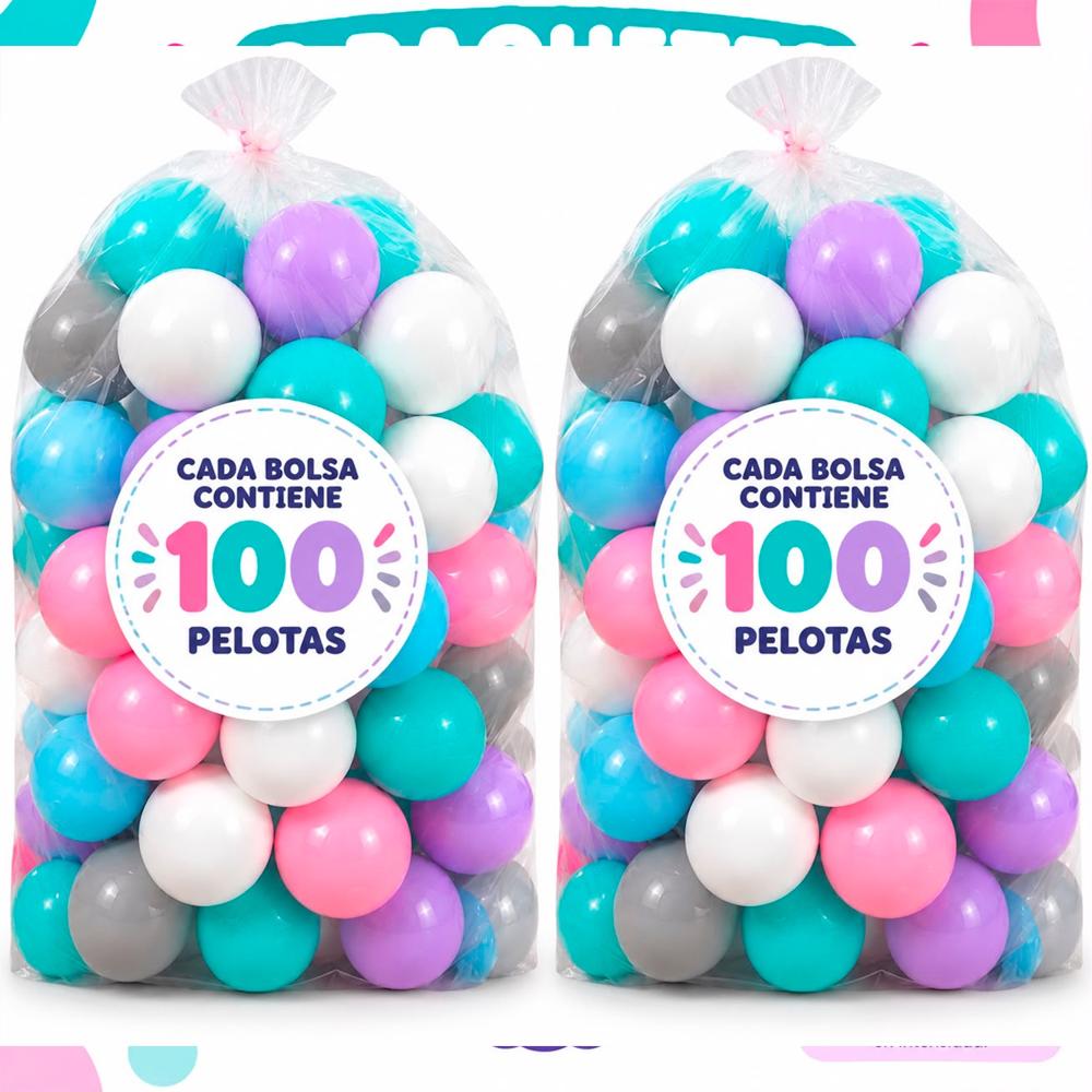 Pack x2 - 200 Pelotas Color Pastel para piscina de pelotas - Colores surtidos - Tipo 2