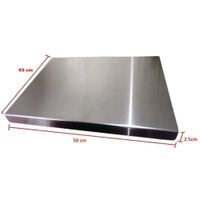 Tabla de picar en acero inoxidable 50x45x2.5cm - CALIDAD 304