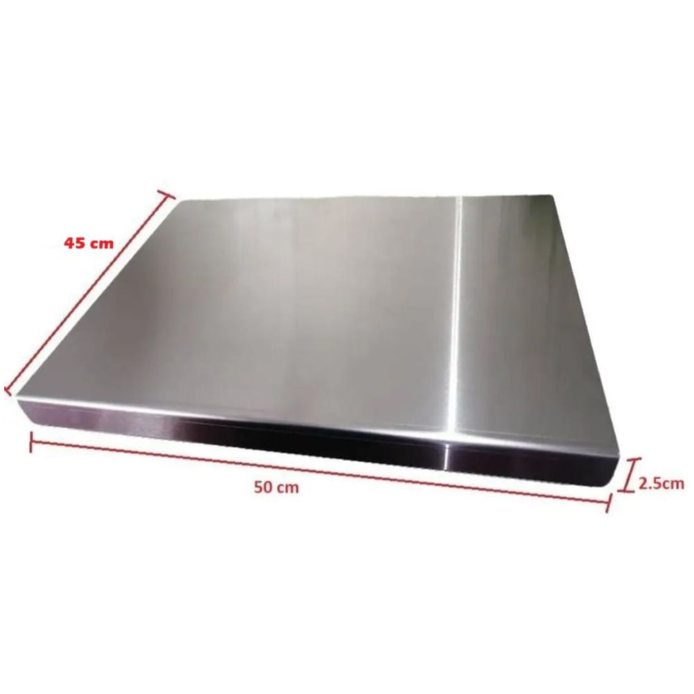 Tabla de picar en acero inoxidable 50x45x2.5cm - CALIDAD 304