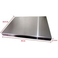 Tabla de picar en acero inoxidable 35cm x 22.5 cm x 2.5 cm - CALIDAD 304