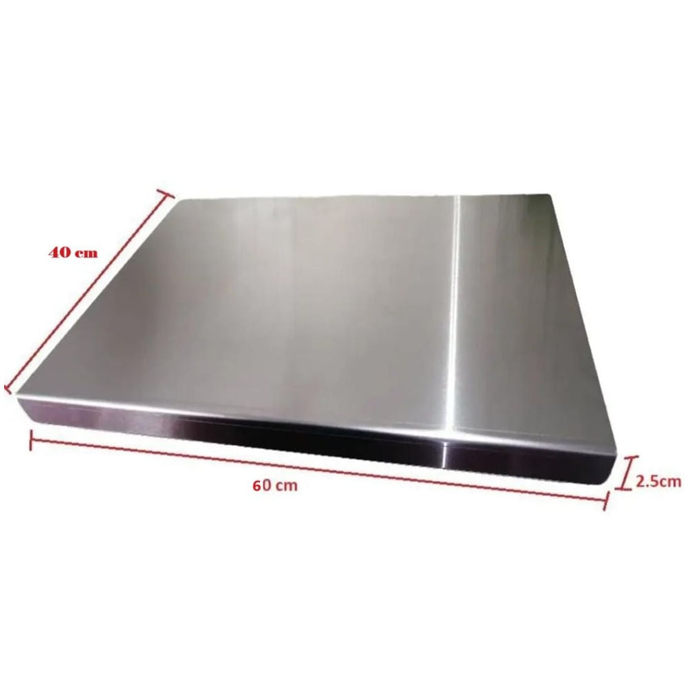 Tabla de picar en acero inoxidable 60x40x2.5cm - CALIDAD 304
