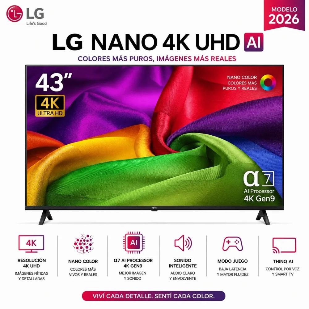 Televisor LG 43 NANO 4K UHD AI Smart TV 43NU800BPSC 2026