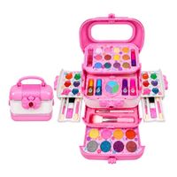 Set Maletín de maquillaje infantil con tocador desplegable rosado