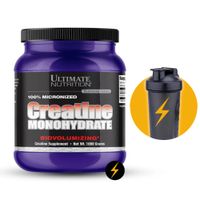 Creatina Ultimate Nutrition 1kg y scoop Monohidratada Micronizada y Shaker