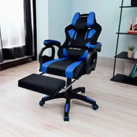 Silla Gamer Extingtion Sapp Gamuza-Cuerina Color Azul