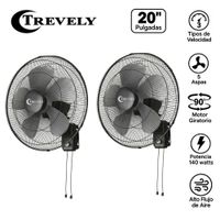 Pack 02 Ventiladores De Pared Trevely VT 2016 De 20 Pulg 140W