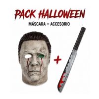 Pack Máscara de Terror Michael Sangriento con Accesorio – Disfraz Halloween Fiesta
