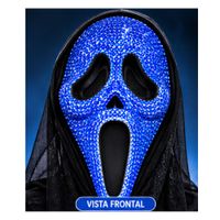 Máscara de Halloween Ghost face Azul con Lentejuelas y Capucha Halloween Fiesta Chic