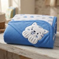 colcha Manta Algodón para Bebé osito - Azul